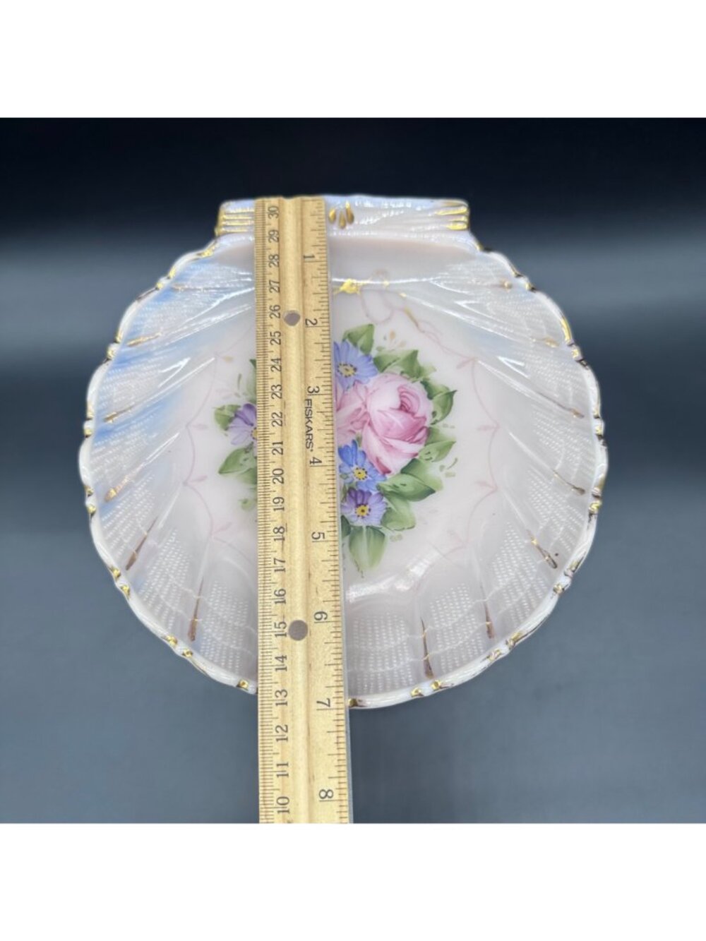 Cambridge Crown Tuscan Statuesque Nude Sea Shell Compote Charleton Roses Pink - Picture 14 of 14